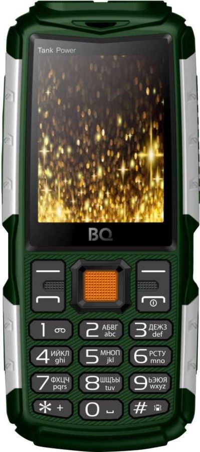Мобильный телефон BQ 2430 Tank Power Зелёный+Серебро (1/40)