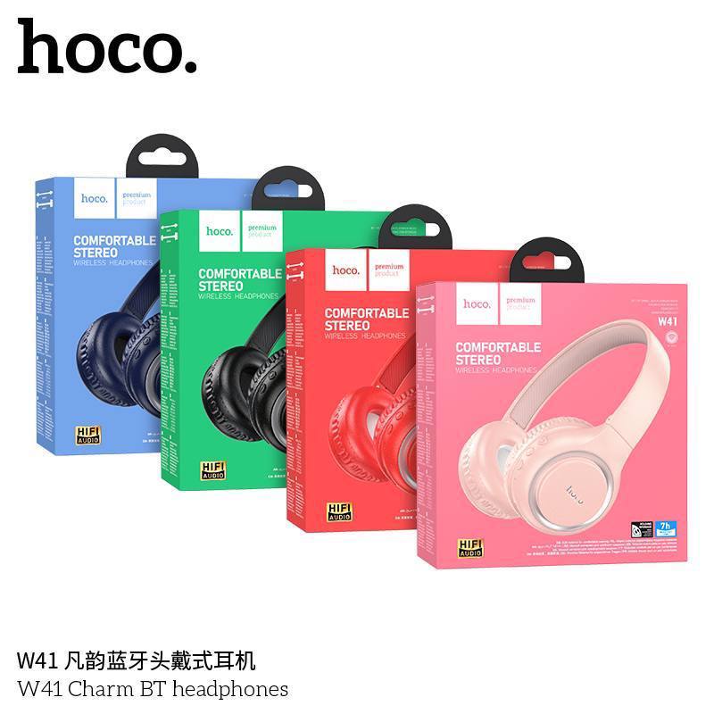 Наушники полноразмерные HOCO W41 Charm, Bluetooth, 200 мАч, цвет: синий (1/60)