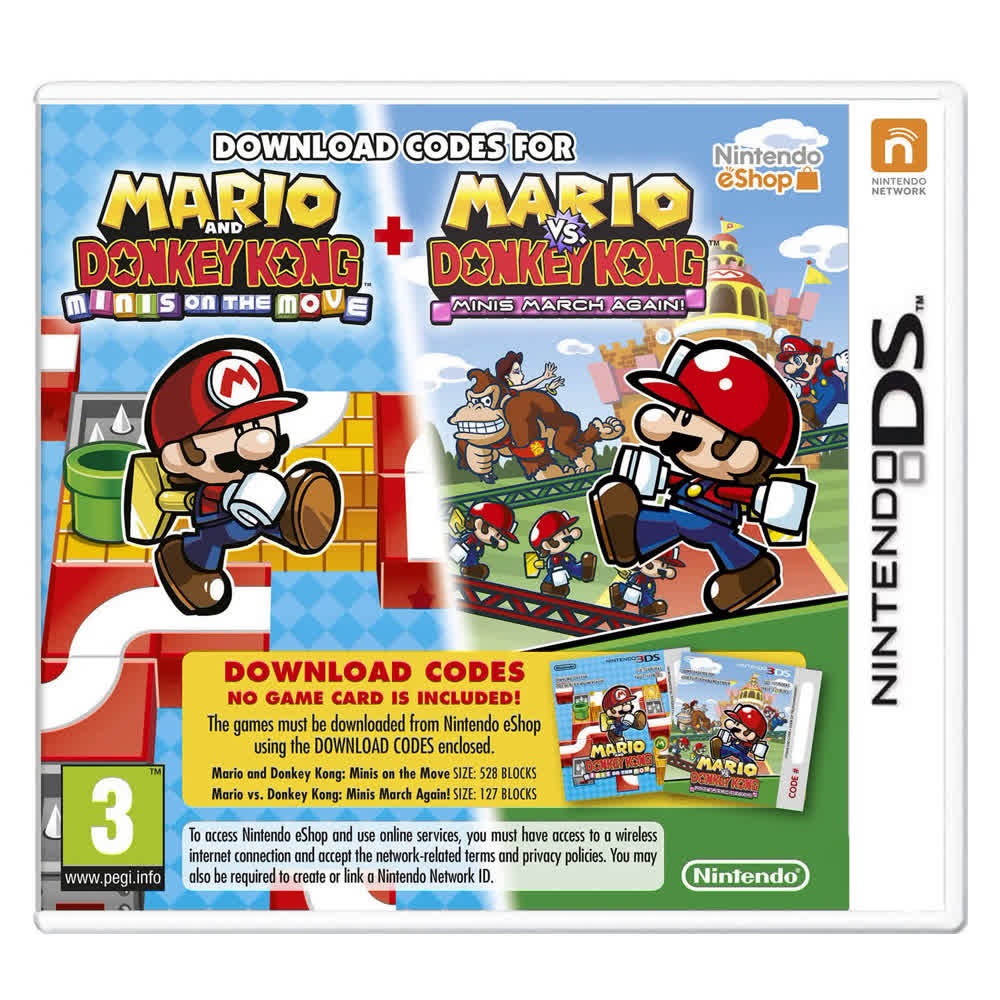 Mario and Donkey Kong + Mario vs. Donkey Kong (Code in a Box) [3DS, английская версия]