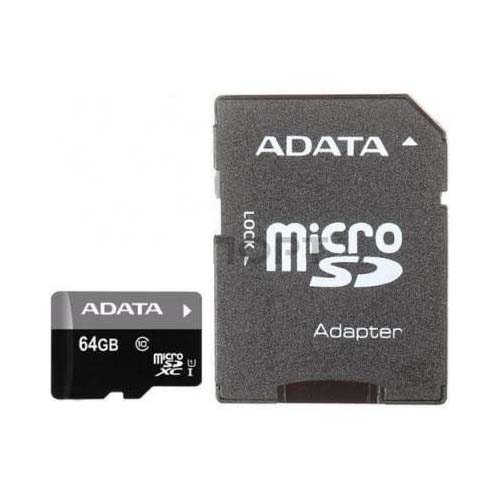 MicroSD  64GB  A-Data Class 10 Premier UHS-I (40/15 Mb/s) + SD адаптер