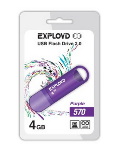 USB  4GB  Exployd  570  пурпурный