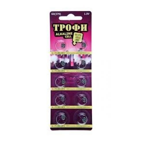 Элемент питания Трофи G06 (370) LR920, LR69 ENERGY POWER Button Cell (200/1600/153600)