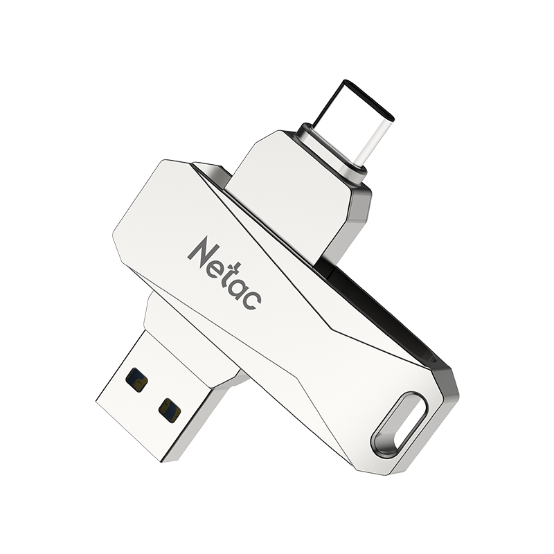 USB 3.0  64GB  Netac  U782C Dual  серебро  (USB 3.0/3.1 + Type C)