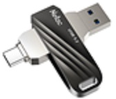 USB 3.0  64GB  Netac  US11 Dual  чёрный/серебро  (USB 3.0 / Type C)