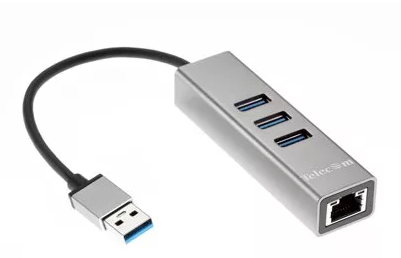 USB-концентратор USB 3.0 -->RJ-45 1000Mbps +3 USB3.0, Aluminum Shell, 0.2м Telecom <TA311U> (1/140)