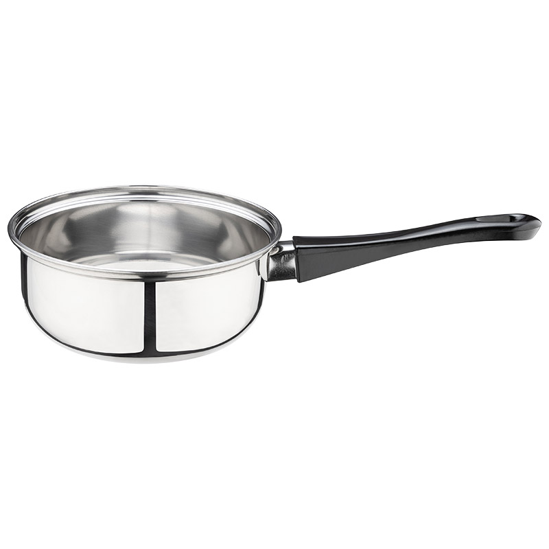 Ковш Buono из нерж стали с бакел ручкой, зерк полировка, объем 0,75 л, диа 14 см, однослойное дно (1