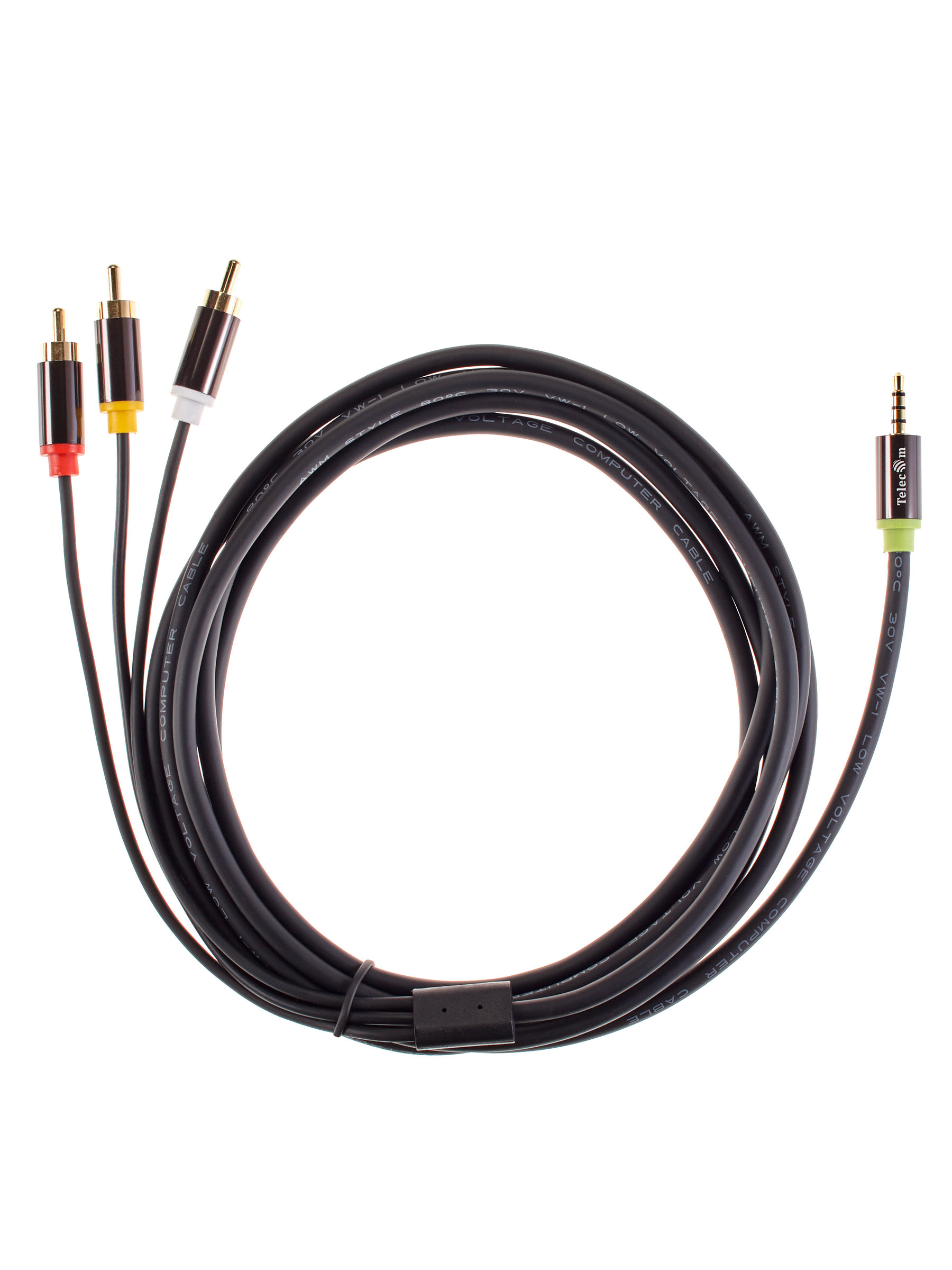 Кабель соединит 3.5 Jack (M)/3 RCA (M), 3м, Telecom PRO<TAV4545M-3M> (1/125)