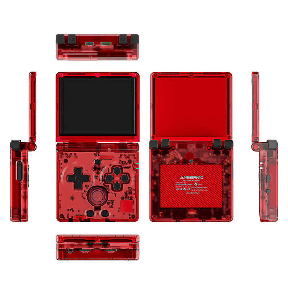 Портативная игровая приставка Anbernic RG35XXSP Transparent Red