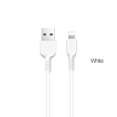 Кабель USB - 8 pin HOCO X20, 2.0м, круглый, 2.1A, силикон, цвет: белый (1/30/300)