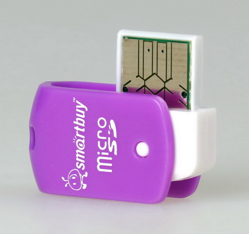 Картридер Smartbuy MicroSD, (SBR-706-F), фиолетовый (1/20)