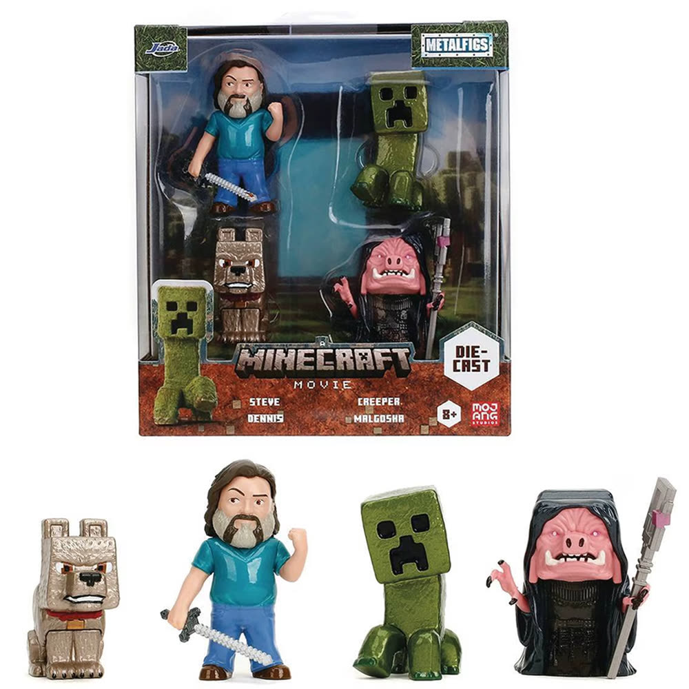 Набор фигурок Jada Minecraft Movie - 2.5" Figure 4 Pack Die-Cast