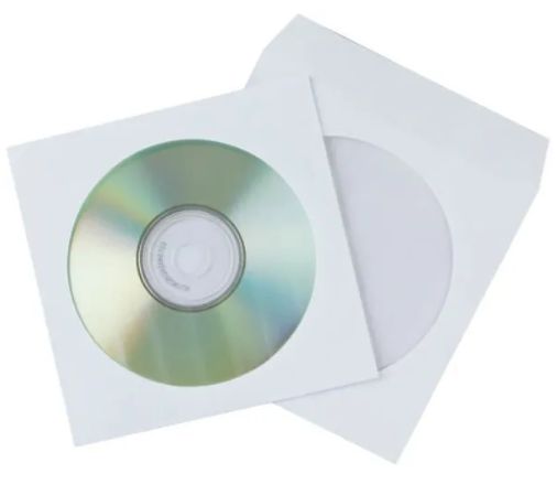 Конверт для CD дисков D2 Tech CDC-2-25, с окном, клей дискрин, упаковка 25 шт. (25/25)