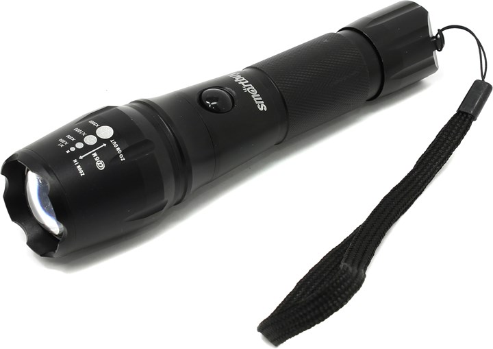 Фонарь SMARTBUY SBF-20-K, черный, светодиодный, аккумуляторный, CREE XM-L T6 10W (1/80)