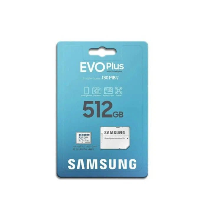 MicroSDXC  512GB  Samsung Class 10 Evo Plus U1 (R/W 130 MB/s) + SD адаптер