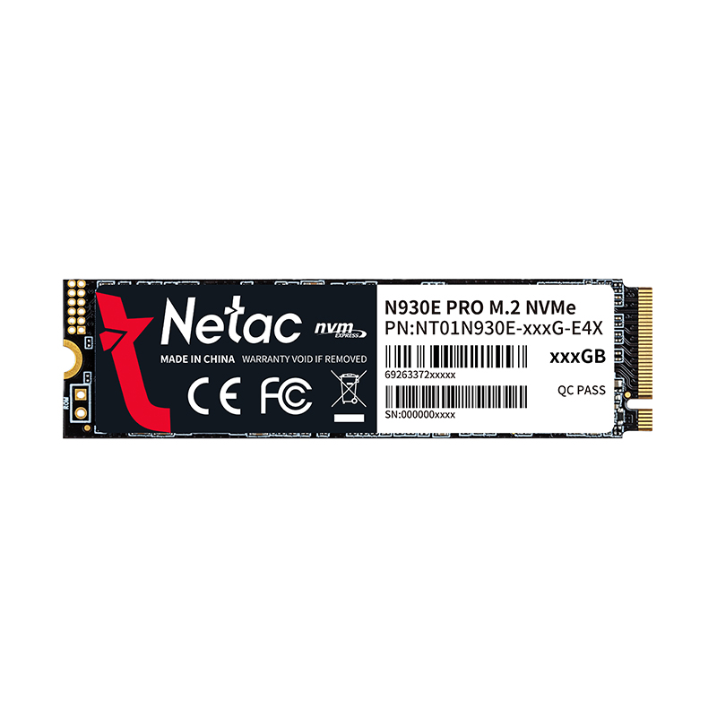 Внутренний SSD  Netac  128GB  N930E  Pro, PCIe x4, R/W - 970/650 MB/s, (M.2), 2280, TLC 3D NAND