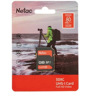 SDHC  32GB  Netac  P600 Class10 U1 (80 Mb/s)