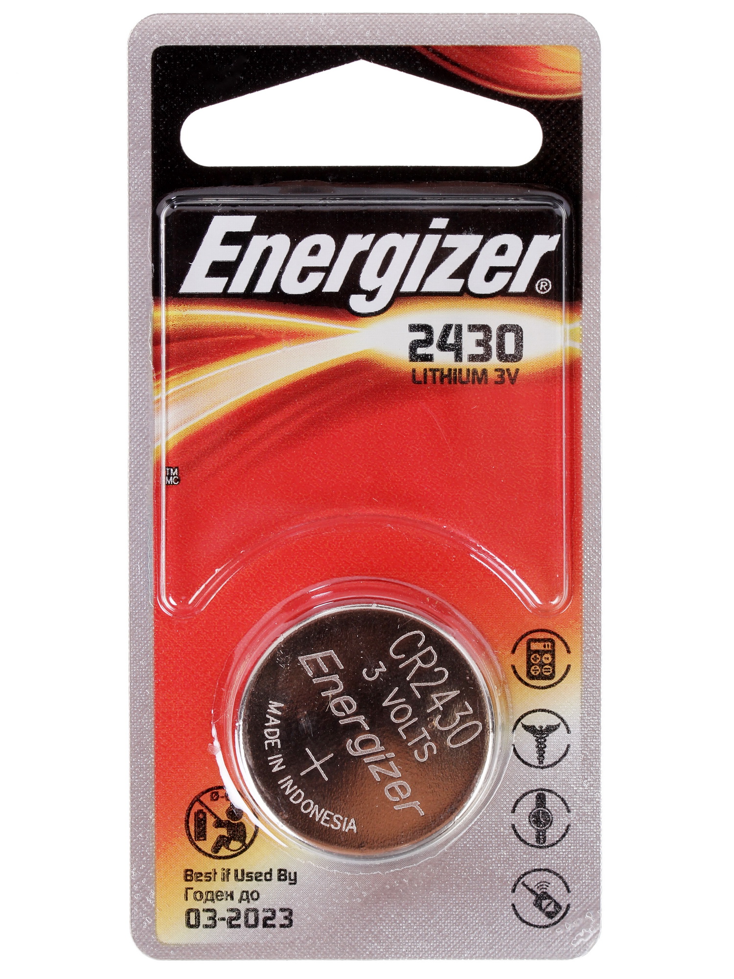 Элемент питания ENERGIZER  CR 2430 Lithium (2бл)   (20/280)
