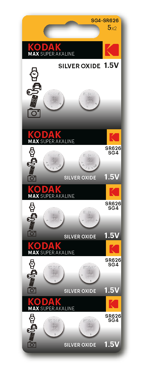 Элемент питания  Kodak SG4 (377) SR626, SR66 MAX Silver Oxid Button Cell (10/100/2000)