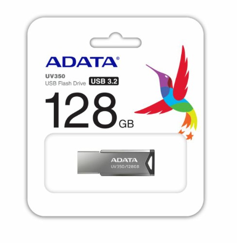 USB 3.1  128GB  A-Data  UV350  металл/чёрный