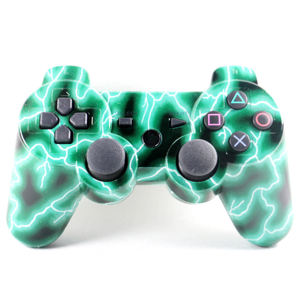 Джойстик PS3 Dual Shock молнии зелёные