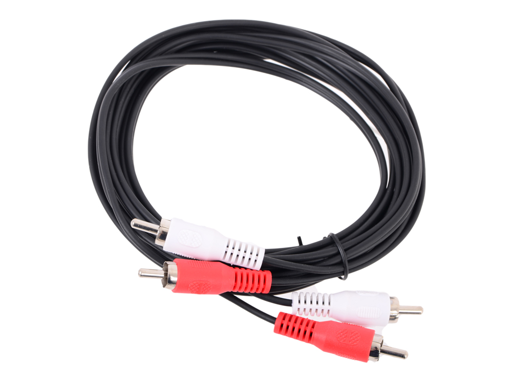 Кабель соединительный TELECOM 2xRCA (M) / 2xRCA (M), чёрный, 3 м. (1/200)