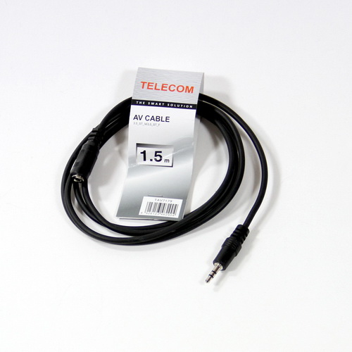 Кабель удлинительный TELECOM 3.5 Jack (M) / 3.5 Jack (F), стерео, аудио, 1.5 м. (1/300)