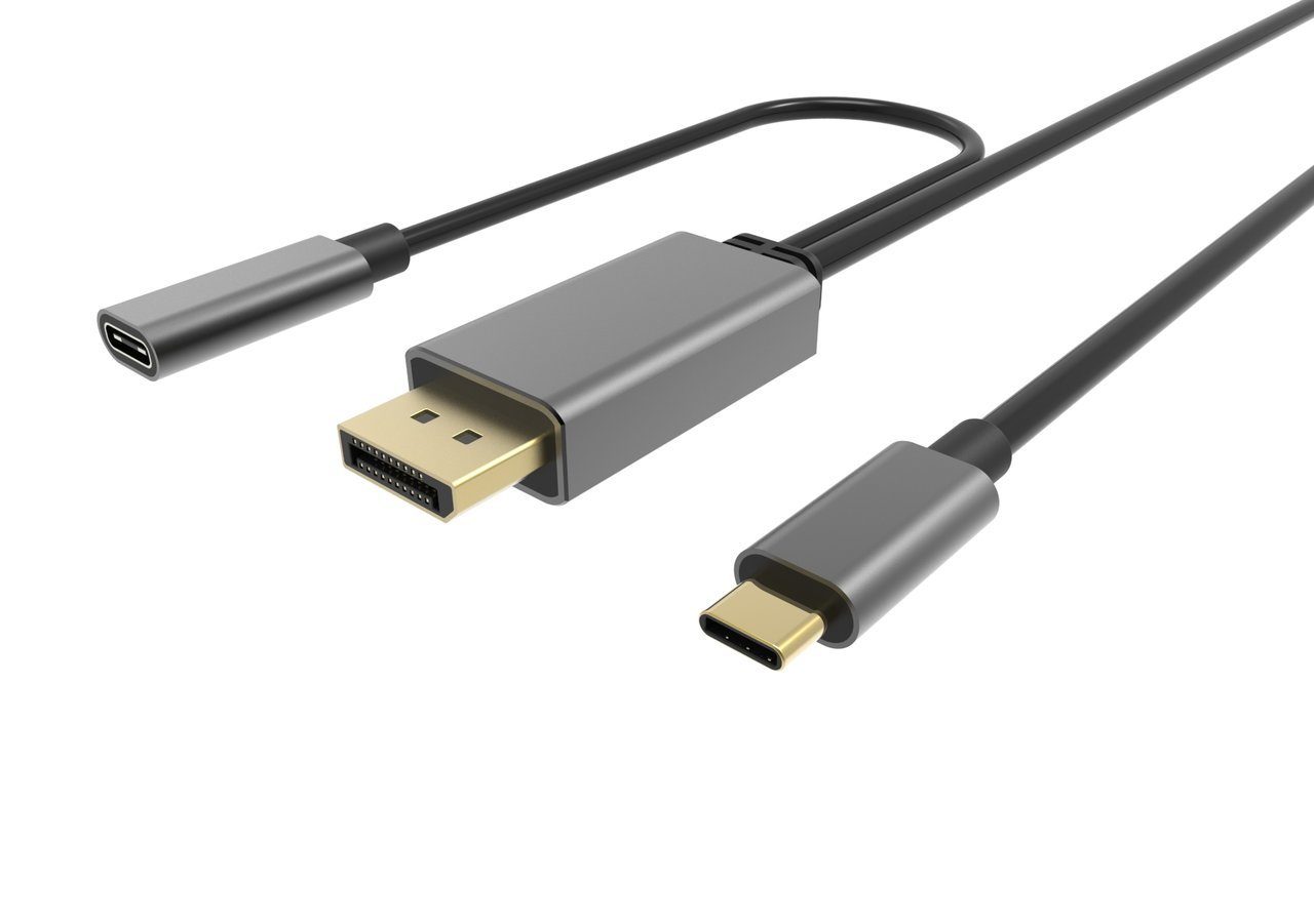 Кабель-адаптер USB 3.1 Type-Cm --> DP(m) 4K@60Hz, 1.8m , PD,Aluminium Shell, VCOM <CU422MCPD-1.8M> (