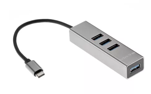 USB-концентратор USB 3.1 Type-C -->4 USB3.0, Aluminum Shell, 0.2м Telecom <TA310C> (1/140)