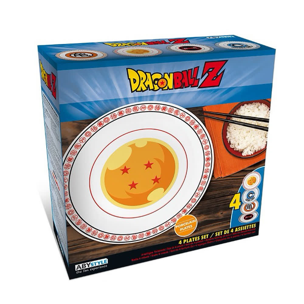Набор тарелок Dragon Ball Z - Emblems Porcelain Plates 4-Pack, 21cm
