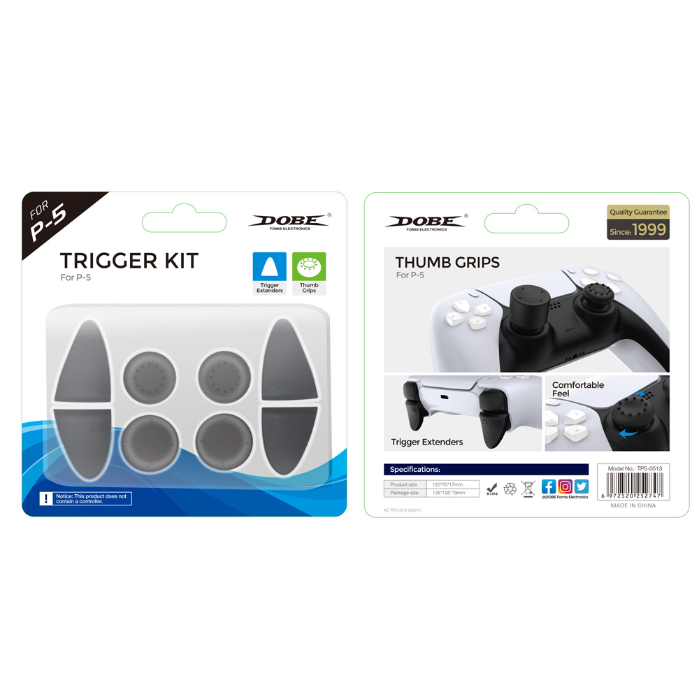 Насадки PS5/PS4 Trigger Kit 8 in 1 BlackTP5-0513 Dobe