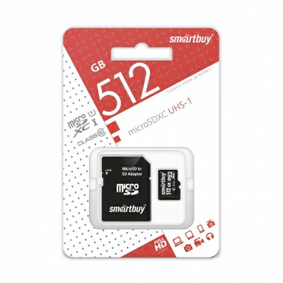 MicroSDXC  512GB  Smart Buy Class10 UHS-1+ SD адаптер