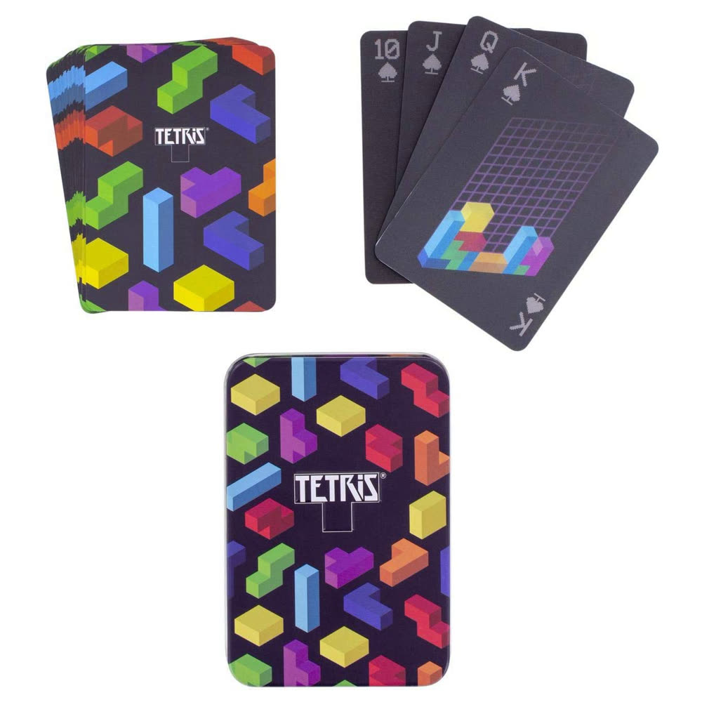 Игральные карты в металлическом кейсе Playing Cards in Metal Case - Tetris with Lenticular Effect