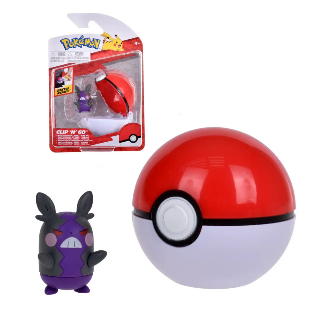 Фигурка и покебол Pokemon - Clip'N Go - Morpeko (Hangry Mode) & Poke Ball