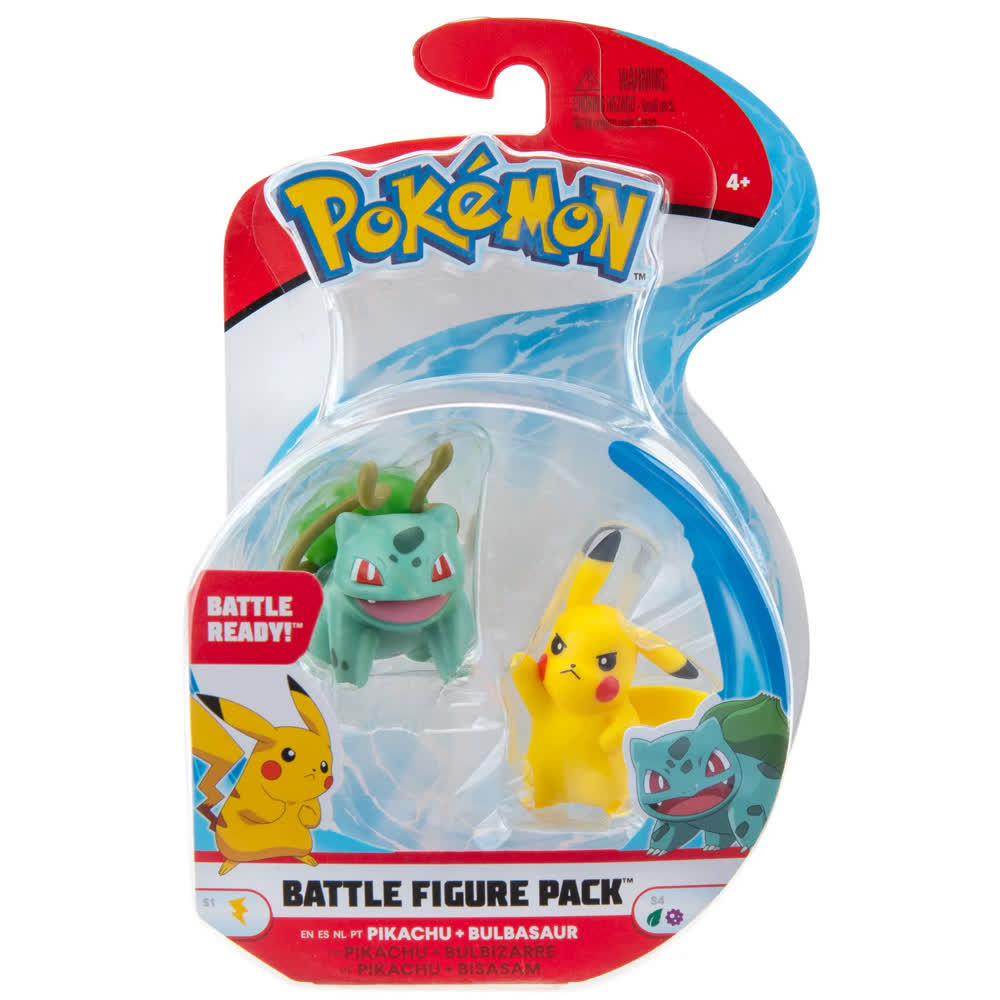 Набор фигурок Pokemon: Battle Figure 2-Pack - Pikachu and Bulbasaur, Series 8