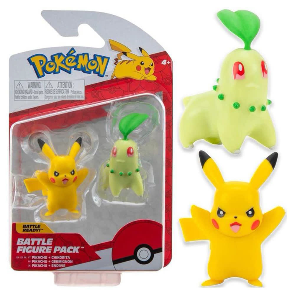 Набор фигурок Pokemon: Battle Figure 2-Pack - Pikachu and Chikorita, Series 10