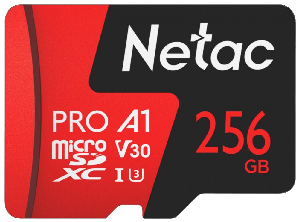 MicroSDXC  256GB  Netac  P500  Extreme Pro  Class 10 UHS-I A1 V30 (100 Mb/s) без адаптера