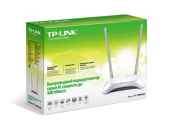 Роутер TP-LINK TL-WR840N, до 300 Мбит/с, 4xLAN, 802.11n (1/20)