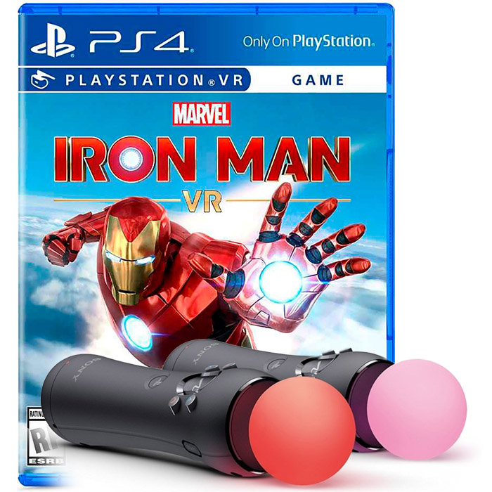 Marvel's Iron Man VR+Playstation Move Motion Controller 2шт. [PS4, русская версия]