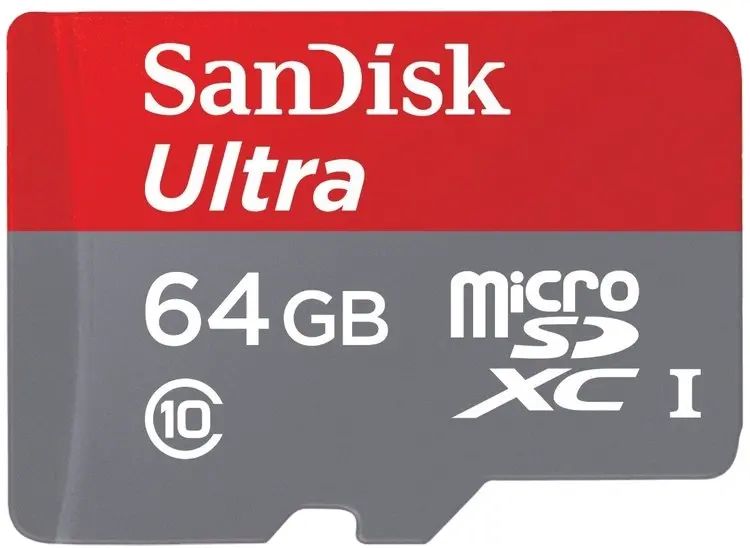 MicroSD  64GB  SanDisk Class 10 Ultra UHS-I  (120 Mb/s) без адаптера