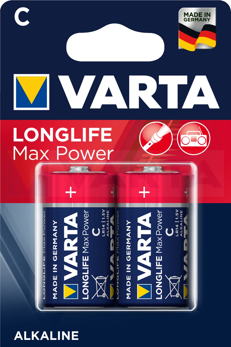 Элемент питания VARTA  LR14 LONGLIFE MAX POWER  (2 бл)  (2/20/200)