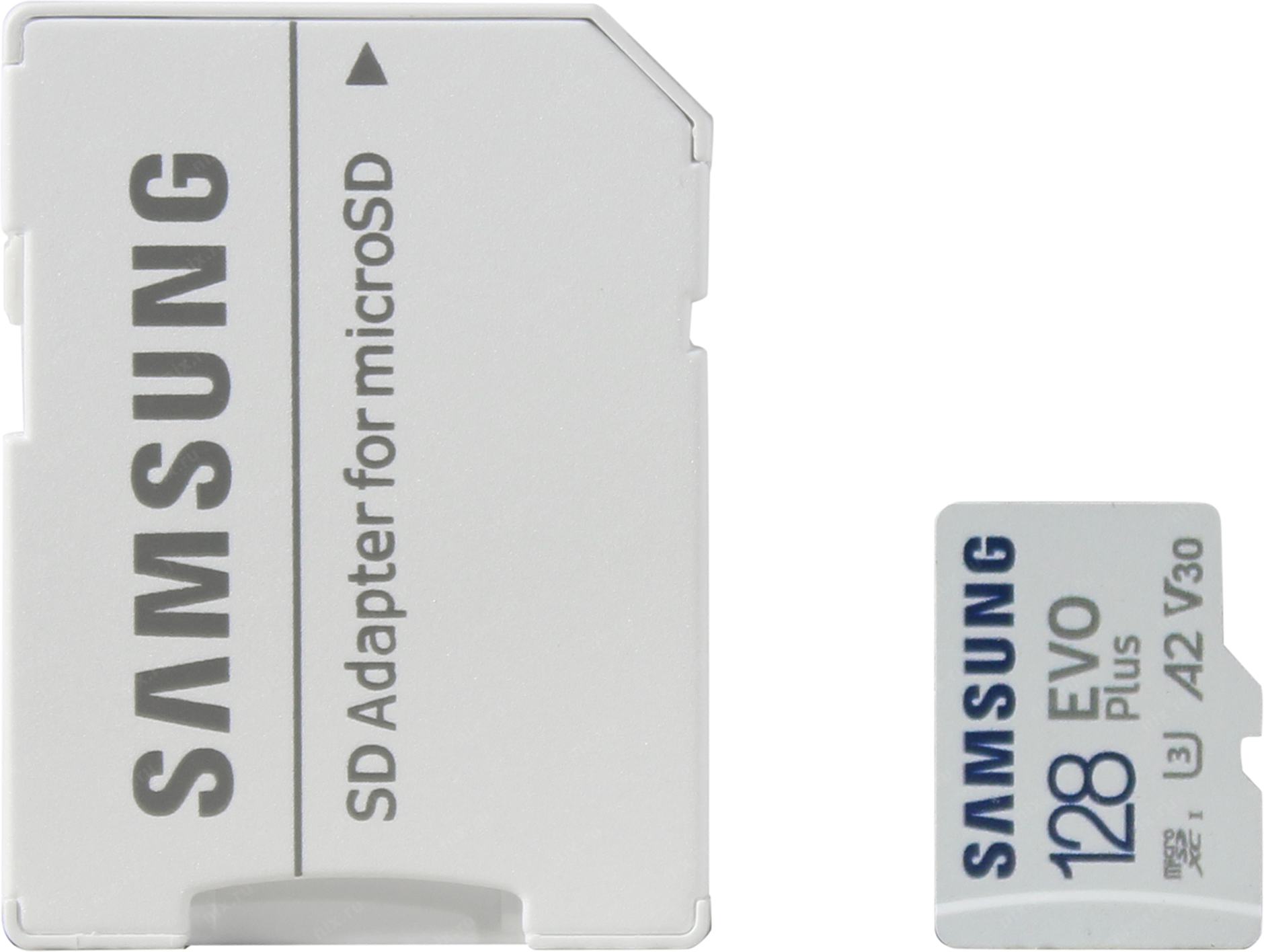 MicroSD  128GB  Samsung Class 10 Evo Plus U1 (R/W 130 MB/s) + SD адаптер