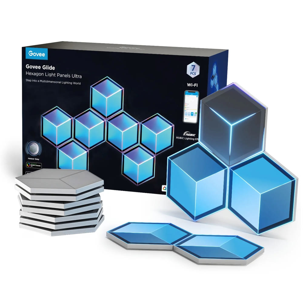 Комплект из 7 светодиодных панелей GOVEE LED Glide Hexagon Light Panels Ultra