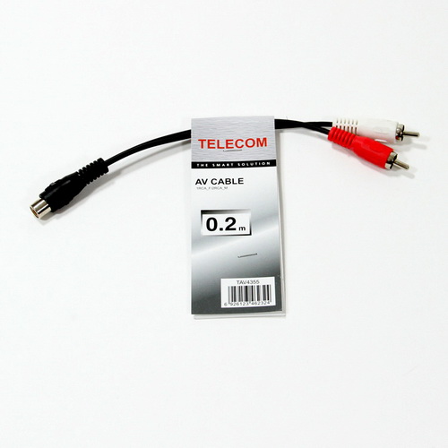 Кабель TELECOM 1RCA (F) - 2RCA (M), 0.2 м. (1/300)