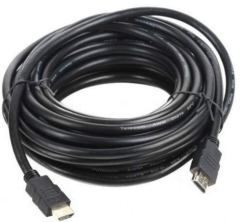 Кабель TELECOM HDMI to HDMI (19M -19M) ver.1.4b, 2 фильтра, позолоч. контакты, 7.5 м. (1/30)