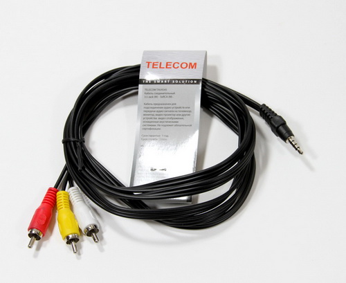 Кабель соединительный TELECOM 3.5 Jack (M) / 3 RCA (M), 3 м. (1/100)