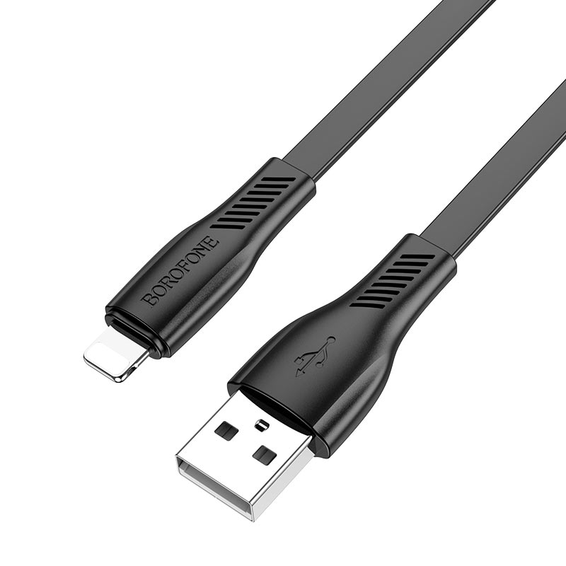 Кабель USB - 8 pin Borofone BX85 Auspicious, 1.0м, 2.4A, цвет: чёрный (1/360)