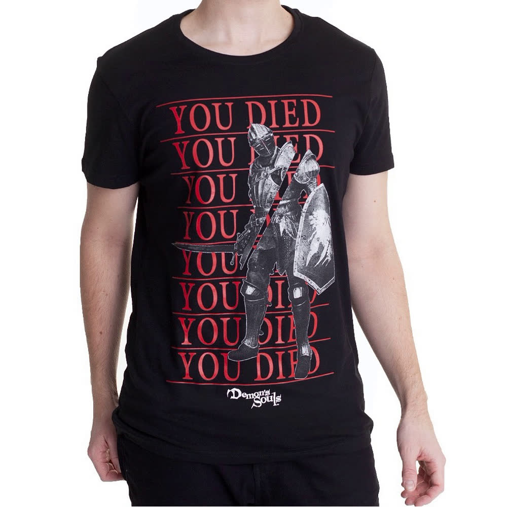 Футболка T-Shirt Demon's Souls - You Died Knight, Black Size S