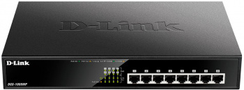 Коммутатор D-LINK DGS-1008MP/B1A 8G 8PoE 125W неуправляемый (1/5)