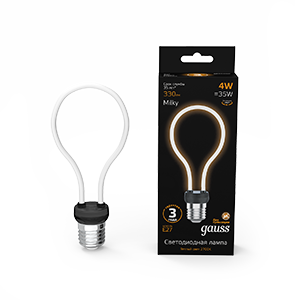 Лампа светодиодная GAUSS Filament Artline А72 4W 330lm 2700К Е27 milky 1/10/100