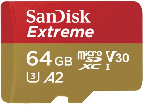 MicroSD  64GB  SanDisk Class 10 Extreme UHS-I U3 (170 Mb/s) без адаптера